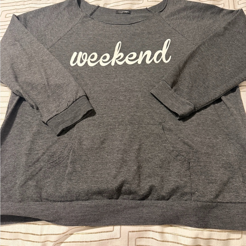 Papermoon Charcoal Knit Top 2X